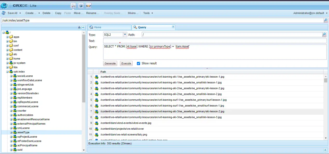 Indexing  in AEM