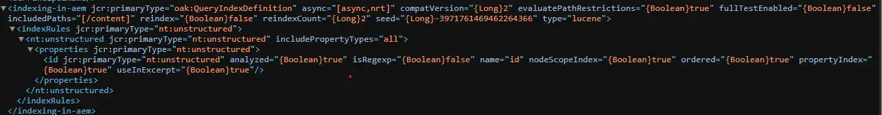 Indexing  in AEM